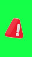 Red warning triangle with exclamation mark in 4K 3D animation on green screen background ideal for alerts safety messages caution signs or hazard visuals video