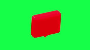 Romantic visual content using 4K 3D animation of heart shaped bubble chat in pink and red on green screen background ideal for love messages and social media video