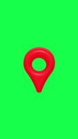 4K 3D animation of a red pin point marker on a green screen background, perfect for maps, navigation, location services, travel apps, business presentations, and digital design projects video