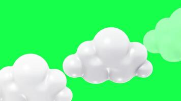 4K motion animation of 3D clouds with a green screen background, perfect for weather visuals, overlays, nature scenes, or digital projects needing realistic cloud effects. video