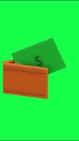 4K 3D animation of a wallet filled with dollar bills on a green screen background, ideal for finance, business, money management, savings, or investment-related projects video