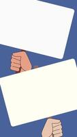 4K animation motion of a flat hand holding a protest sign with green screen background. Ideal for activism, social causes, demonstrations, and awareness campaigns in digital projects. video