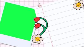 4K animation motion journaling with paper cutouts and space for photos, designed like a scrapbook page, ideal for creative projects, memory keeping, or digital storytelling. video