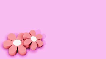 3D animated pink flower in 4k resolution with smooth rotation and soft motion style suitable for nature backgrounds floral art spring themes and digital decoration video
