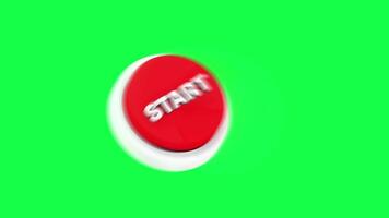 4K 3D animation of a start button with a green screen background, ideal for tech presentations, user interface concepts, games or digital media content video