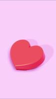 4K 3D animation of a smoothly spinning red plastic heart perfect for romantic medical or tech themed visuals with a clean modern and symbolic aesthetic video