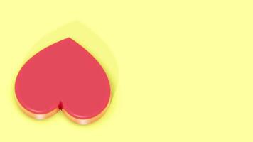 3D animation in 4K of red plastic heart spinning smoothly perfect for romantic medical or tech themed visuals with a clean modern and symbolic aesthetic video