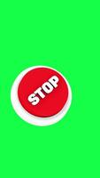 4K 3D animation of a red stop button on a green screen background, perfect for user interface design, alert visuals, digital control panels and tech projects video
