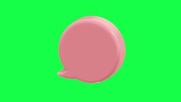 4K 3D animation of bubble chat icons in glossy candy colors and green screen background ideal for vibrant modern communication visuals and creative tech inspired digital designs video
