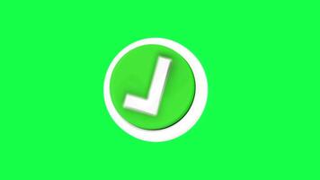 4K 3D animation of a checklist button with a green screen background, ideal for apps, task managers, productivity tools, digital confirmation visuals video
