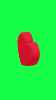 Smooth spinning red plastic heart in 4K 3D animation with green screen background perfect for romantic medical or tech themed visuals with a clean modern and symbolic aesthetic video