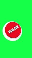 4K 3D animation of a false button with a green screen background, perfect for UI elements, alerts, error indicators, digital feedback, tech visuals video