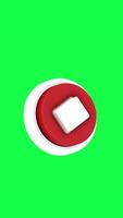 4K 3D animation of a red stop button on a green screen background, perfect for user interface design, alert visuals, digital control panels, and tech projects video