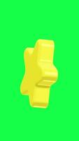 Yellow gold stars rotating in 4K 3D animation on green screen background ideal for creative design element rewards decoration and digital content project video