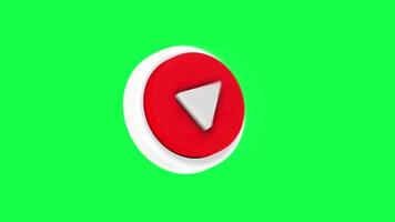 4K 3D animation of a play button on a green screen background, ideal for digital interfaces, media playback icons, user experience elements and tech visuals video