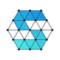 letter S Monogram Logo SET Hexagonal Data Connect Icon vector