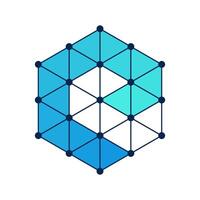 letter E Monogram Logo SET Hexagonal Data Connect Icon vector