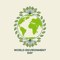 WORLD ENVIRONMENT DAY global leaf vector