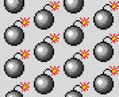 Seamless background with bombs. vector