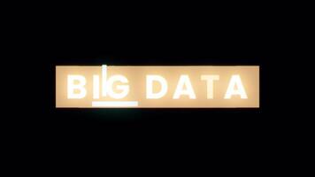 Animation text of Big Data glow gold glitch text effect video