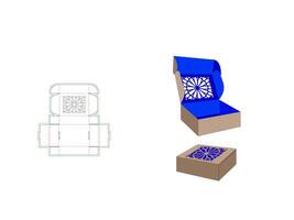 Decorative Mandala pattern Mailer Box Laser cut Dieline Template vector
