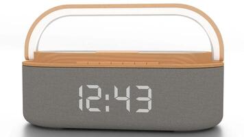 alarm clock lamp with wireless charger video