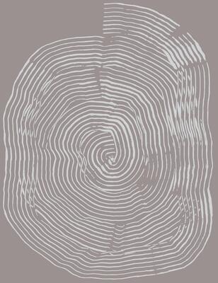 Hand drawn brush lines abstract spiral tree ring circle background, Japanese, ethnic wood carving, block print texture graphic for carpet, textile, decoration