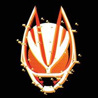 geats glitch game mask design vector