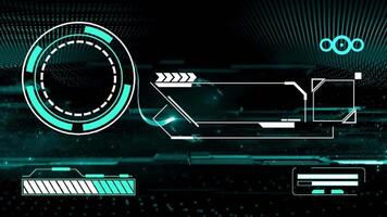 Abstract digital data stream swirling in a futuristic tech style, glowing with blue and orange light. video