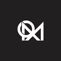abstract letter rm linked linear logo vector
