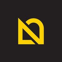 letter n loop simple geometric triangle line logo vector