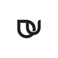 letter du simple curves linked line logo vector