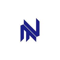letter mn simple linked geometric line logo vector
