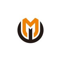 letter mw round colorful geometric line logo vector