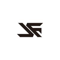 letter jf simple movement dynamic geometric logo vector