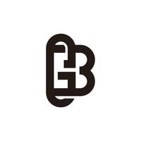 letter gb simple linked loop geometric line logo vector