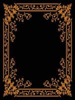 Botanical Frame with Ornamental Leaves and Vines vector