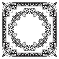 Ornamental Border Geometric Outlines Decorative Minimalist Leaf Patterns vector