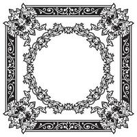 Ornamental Frames Geometric Outlines Decorative Fine Leaf Motifs vector