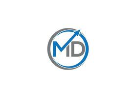 MD modern logo design with icon template vector