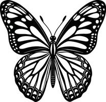 Graceful Monarch Butterfly Silhouette Design vector