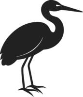 Elegant Heron Silhouette Minimal Bird Design for Crafts and Apparel vector