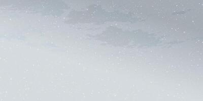 Snowfall in minimalist cloudscape with dusk sky horizontal background graphic illustration have blank space. vector