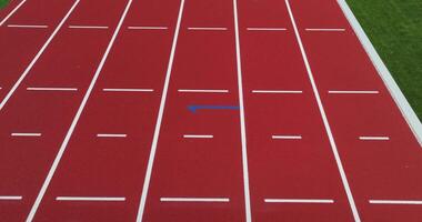A running track with a blue line on it video