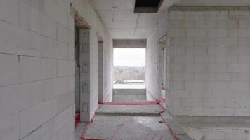 A hallway with a red line on it video