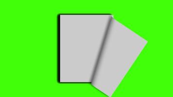 Page turning animation on green background video