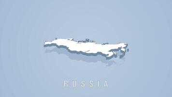 Rotating 3D map of Russia with smooth axis spin on blue background video
