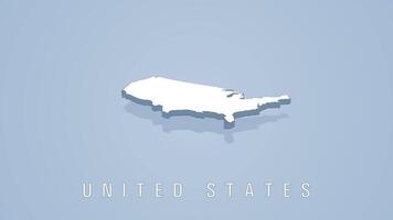 Rotating 3D map of the United States spinning around axis video