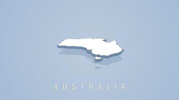 Rotating 3D map of Australia with shadow on blue background video