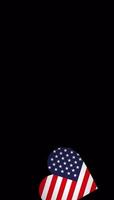 Heart-shaped american flag transition video